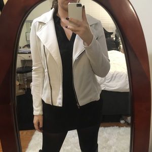 Black Rivet light Sport Moto Jacket white